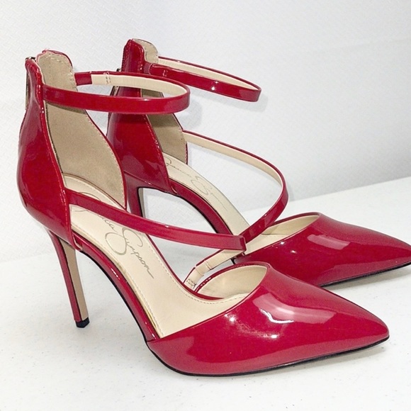 Jessica Simpson Crossover Red High Heels - Picture 1 of 12